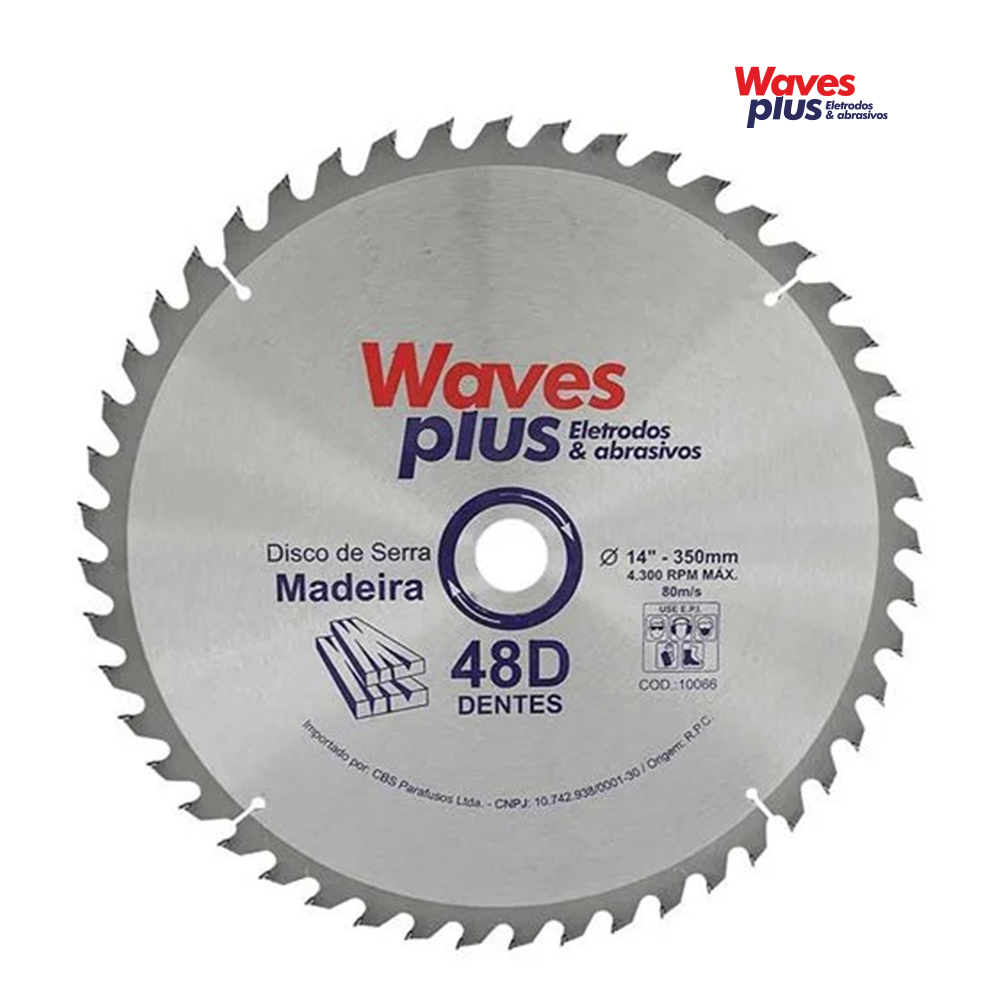 DISCO WAVES PLUS PARA MADEIRA CIRCULAR WIDEA 14” 350MM 48 DENTES 30MM
