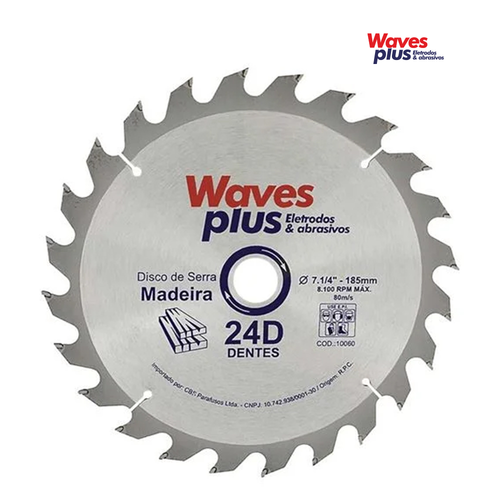 DISCO WAVES PLUS PARA MADEIRA (CIRCULAR WIDEA) 7.1/4” 24 DENTES 185MM