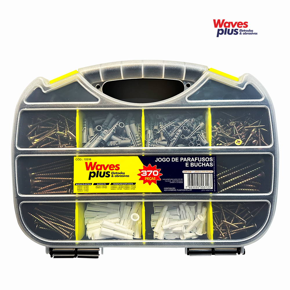 JOGO WAVE PLUS DE PARAFUSOS E BUCHAS  - C/370 PEÇAS