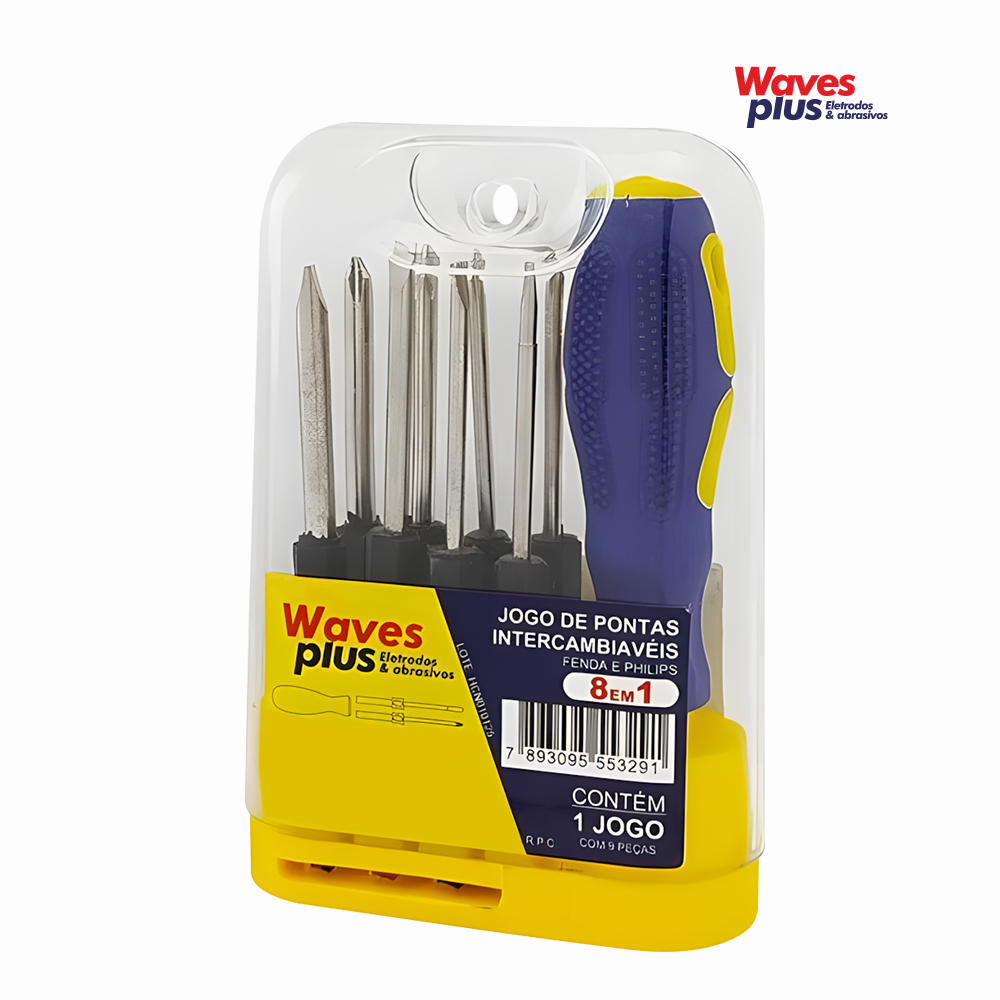 JOGO WAVE PLUS DE CHAVE FENDA/PHILLPS - C/08 PEÇAS