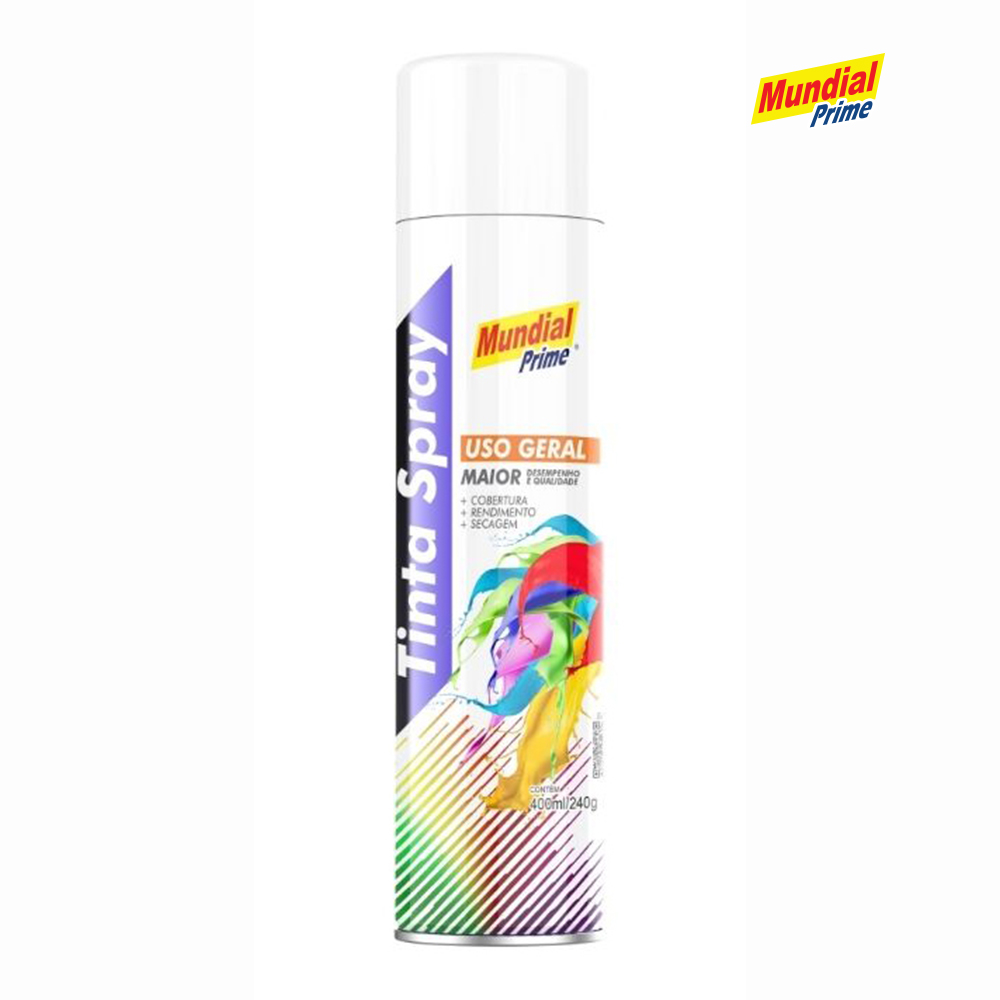 SPRAY MUNDIAL PRIME USO GERAL BRANCO SEMI BRILHO 400ML