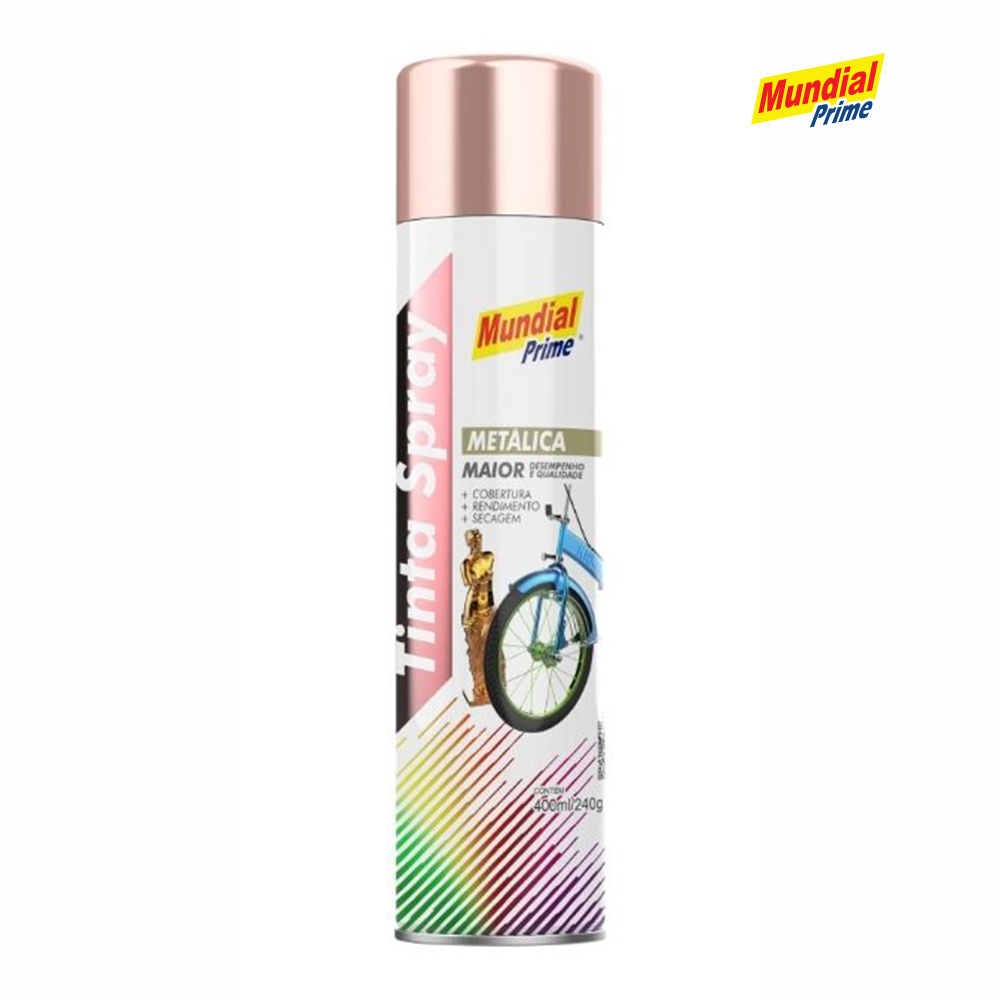 SPRAY MUNDIAL PRIME METALICA ROSE 400ML