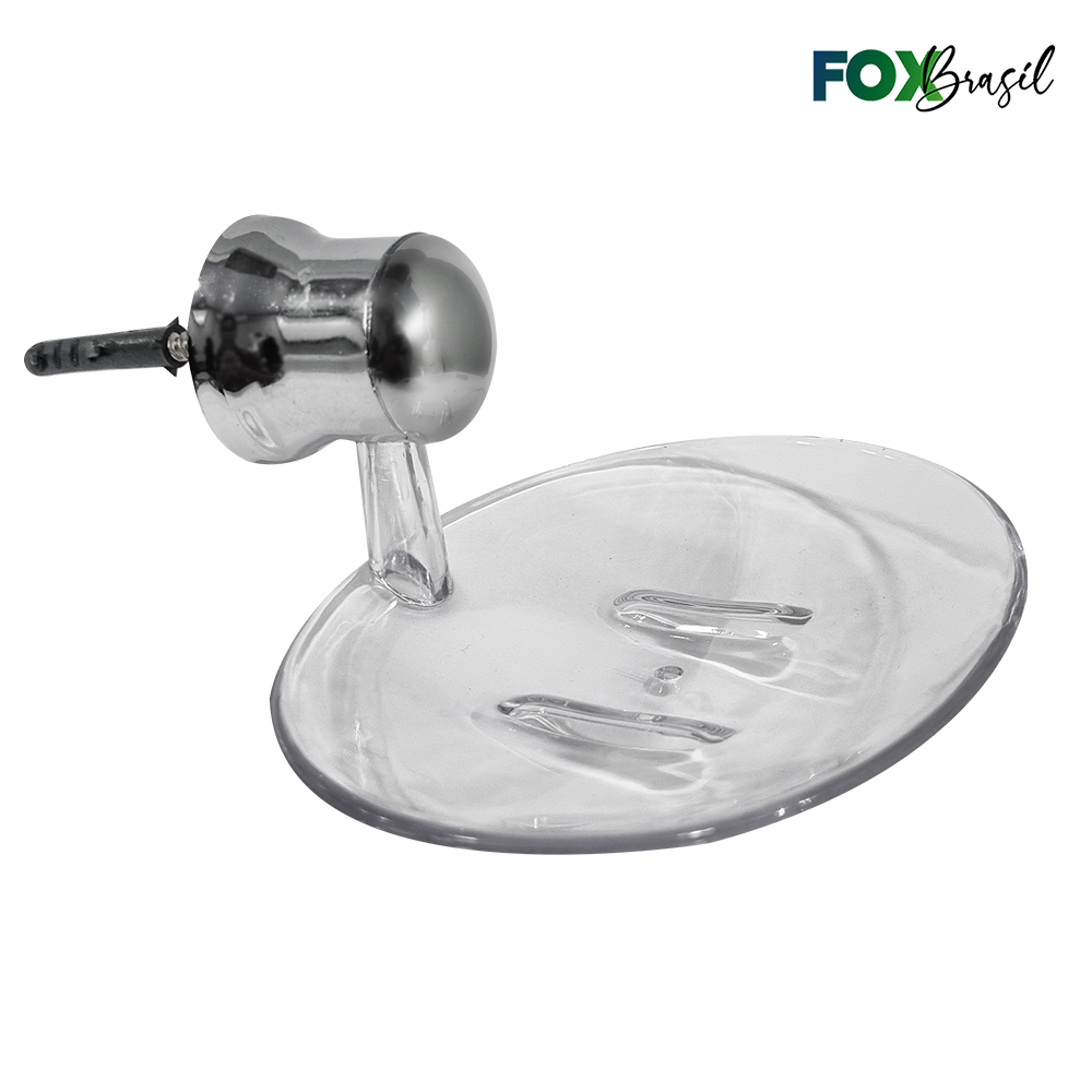 SABONETEIRA BRASIL CROMADA  - ACRILICO CRISTAL