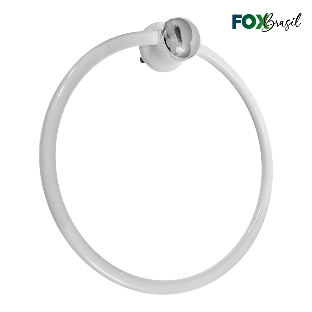 PORTA TOALHA BRASIL TIPO ARGOLA - BRANCO