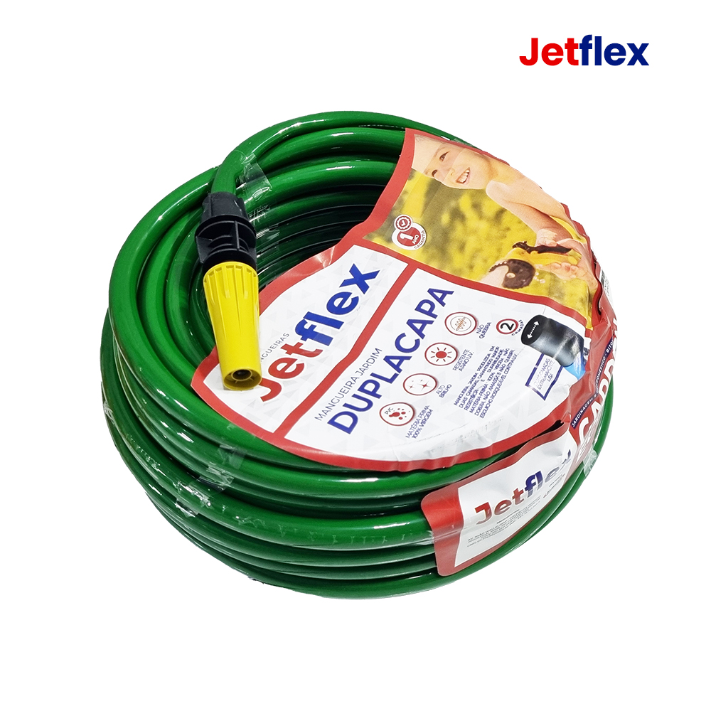 MANGUEIRA JETFLEX P/JARDIM LINHA GARDEM ECO DUPLA CAMADA -  COR VERDE 30M