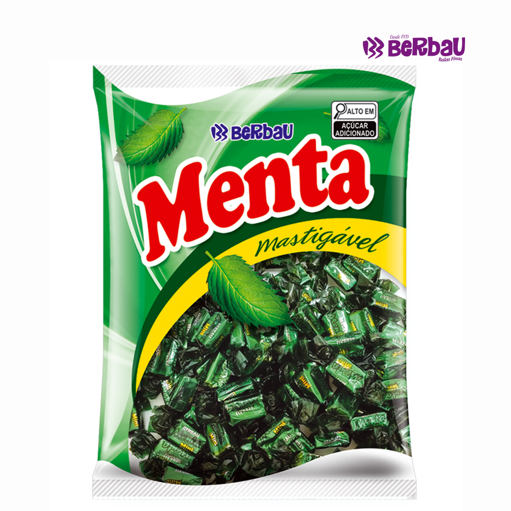 BALA BERBAU MENTA MASTIGAVEL 500 GRAMAS