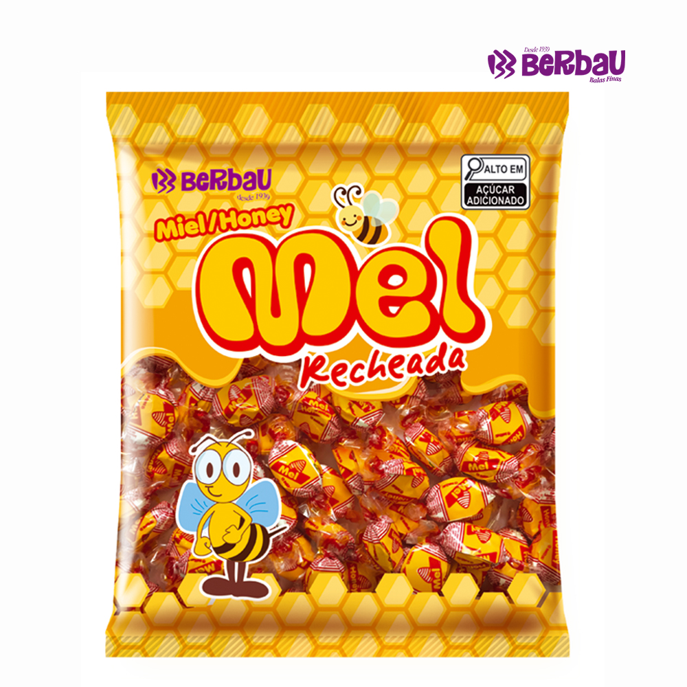 BALA BERBAU MEL RECHEADA 500 GRAMAS