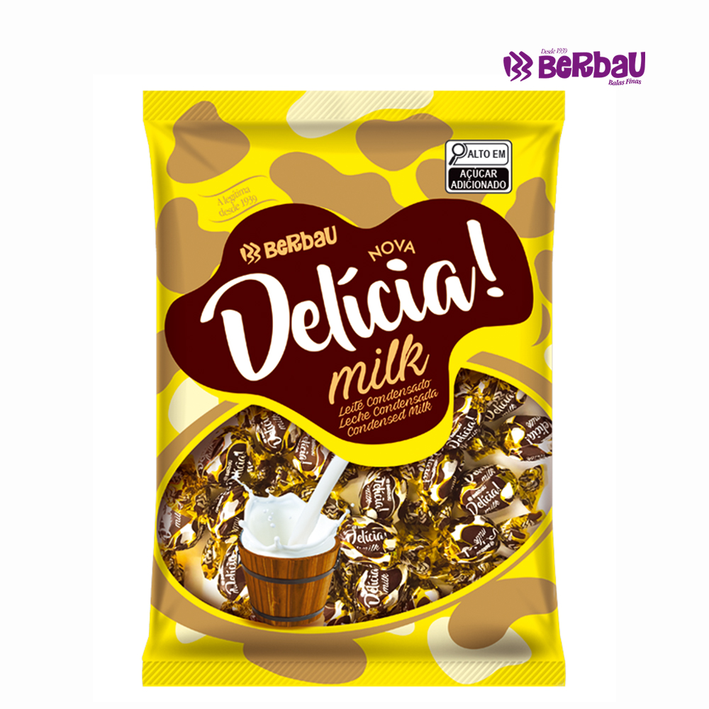 BALA BERBAU DELICIA MILK LEITE CONDENSADO 500 GRAMAS