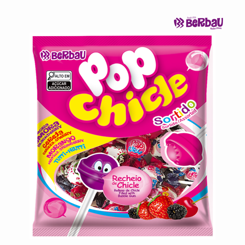 PIRULITO BERBAU POP CHICLETE SORTIDO 500 GRAMAS