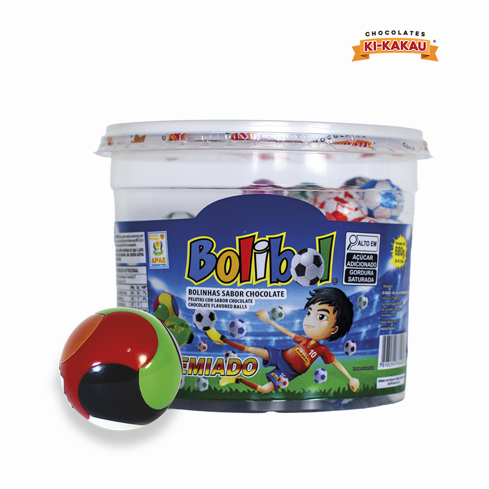 BOLINHA DE FUTEBOL KI-KAKAU CHOCOLATE PREMIADO - POTE DE 680 GRAMAS