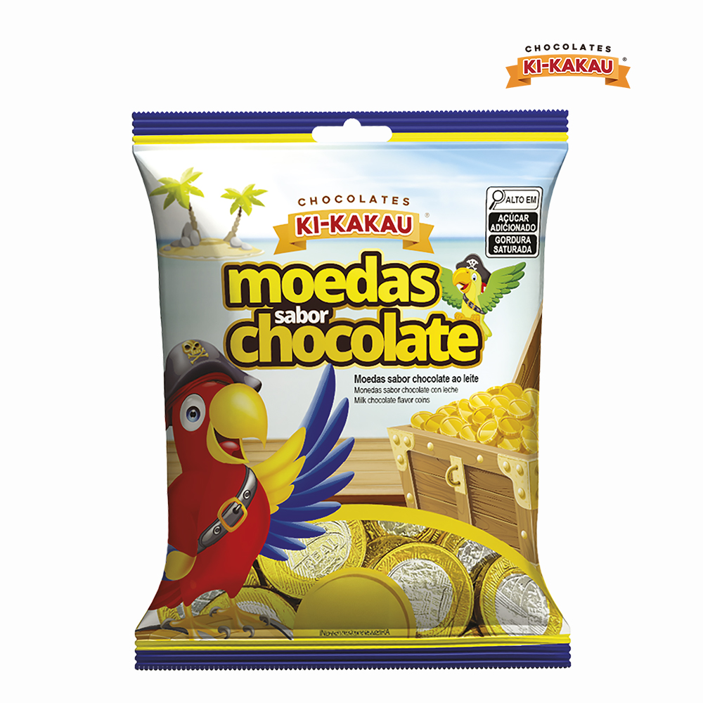 MOEDA KIKAKAU DE CHOCOLATE AO LEITE - PACOTE 160 GRAMAS