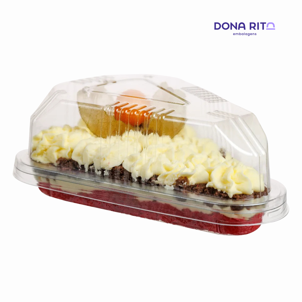 EMBALAGEM DONARITA D630  PARA FATIAS DE TORTA TRANSPARENTE C/300 UNIDADES