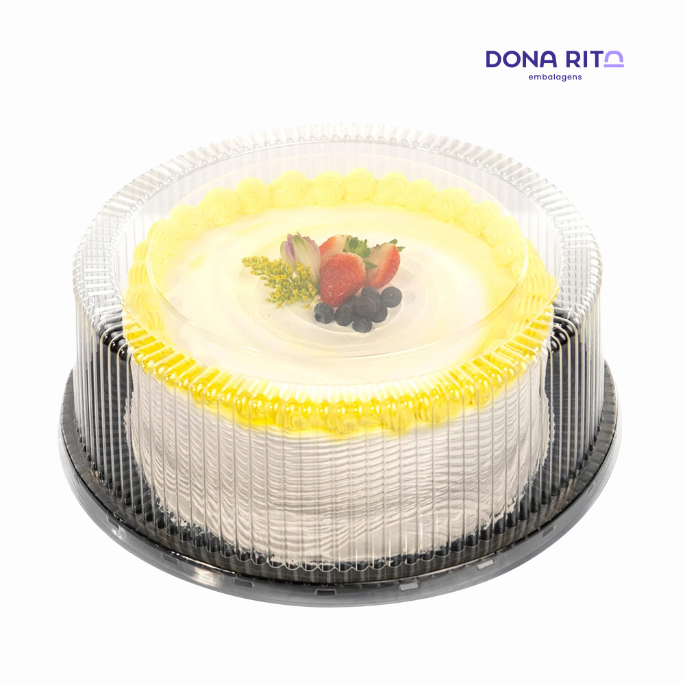 EMBALAGEM DONARITA D80RA REDONDA P/BOLO E TORTAS ALTA ROMA 4,0KG BASE PRETA C/30 UNIDADES