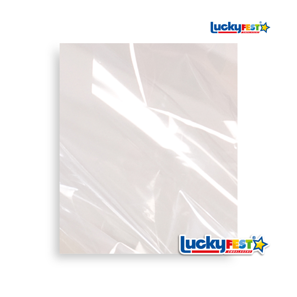 SACO LUCKYFEST  P/CESTA BOPP 60X74CM TRANSPARENTE - PACOTES C/25 UNIDADES
