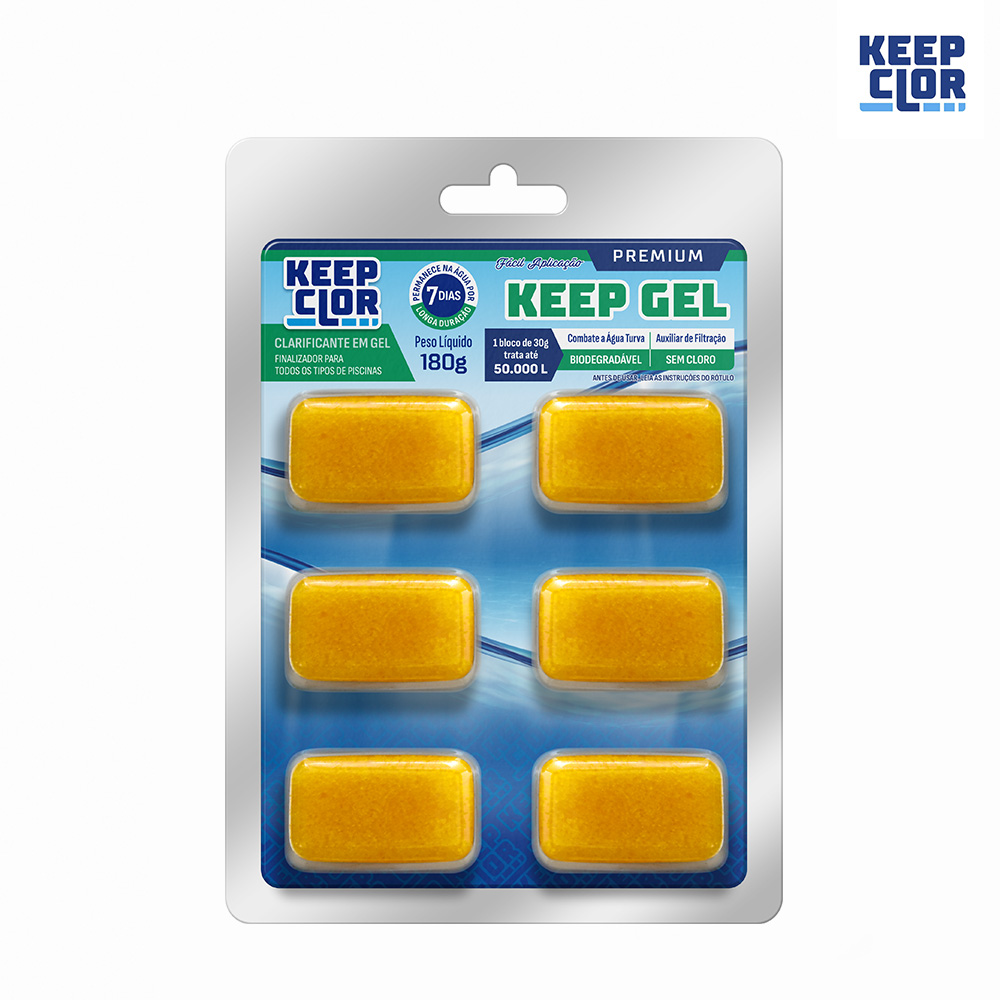 CLARIFICANTE KEEPCLOR KEEPGEL P/PISCINA BLISTER COM 6 DE 30GR