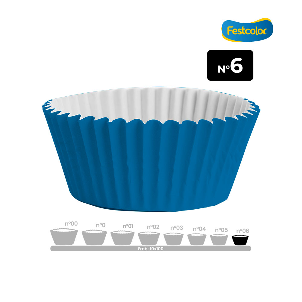 FORMA FESTCOLOR PAPEL N-6 AZUL - PCT C/100 UNIDADES