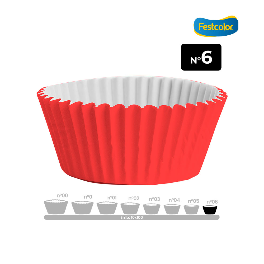 FORMA FESTCOLOR PAPEL N-6 VERMELHA - PCT C/100 UNIDADES