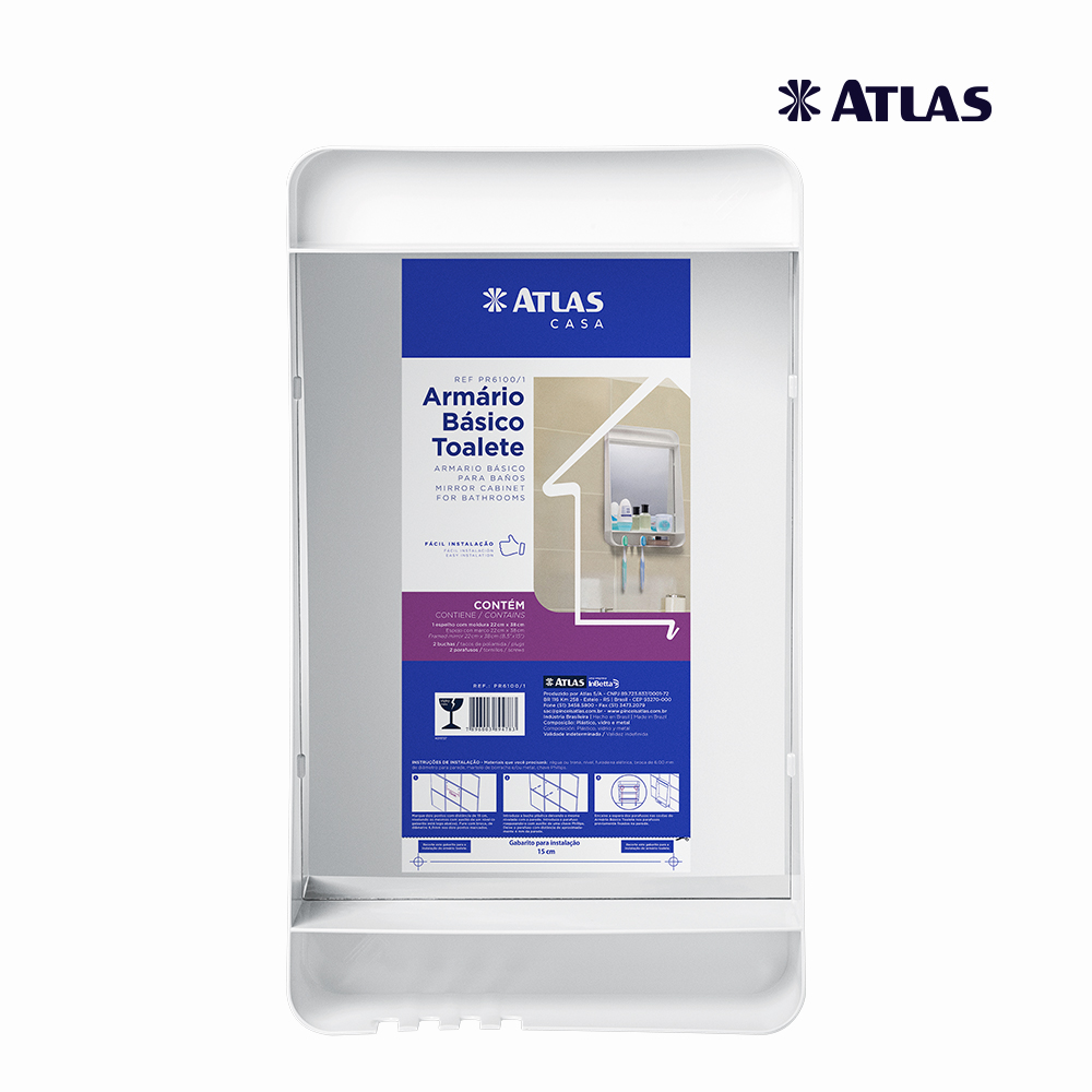 ARMARIO ATLAS BASICO PARA BANHEIRO PLAST BRANCO