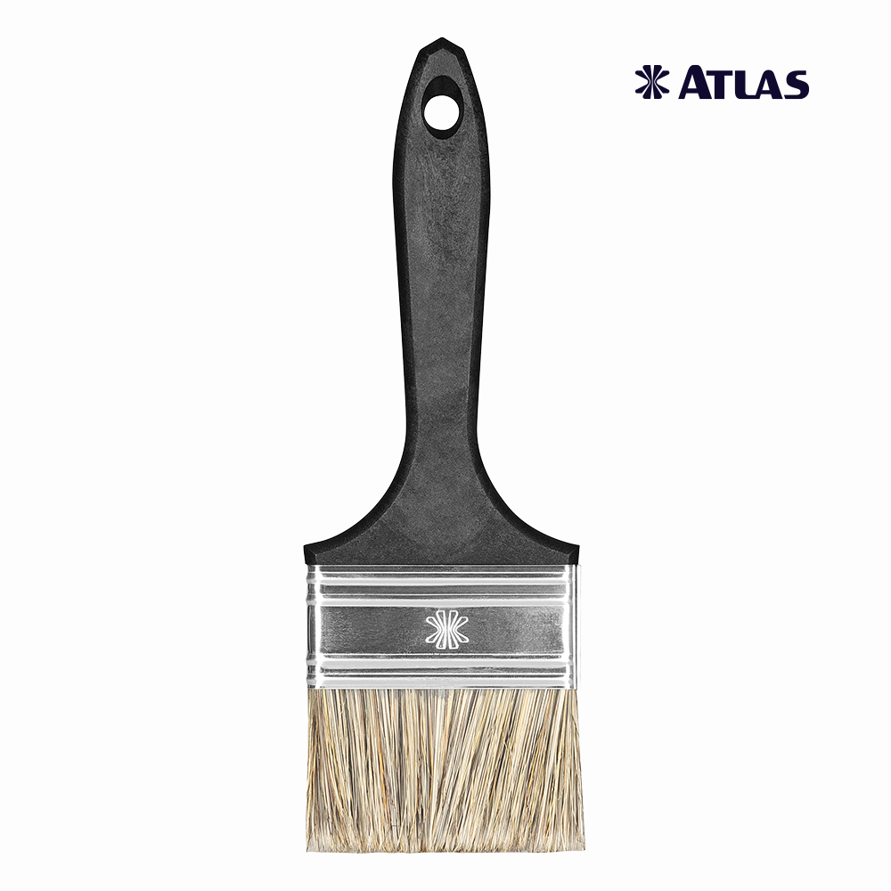 TRINCHA ATLAS 300 PRETA COM CERDA GRISALHAS  3”