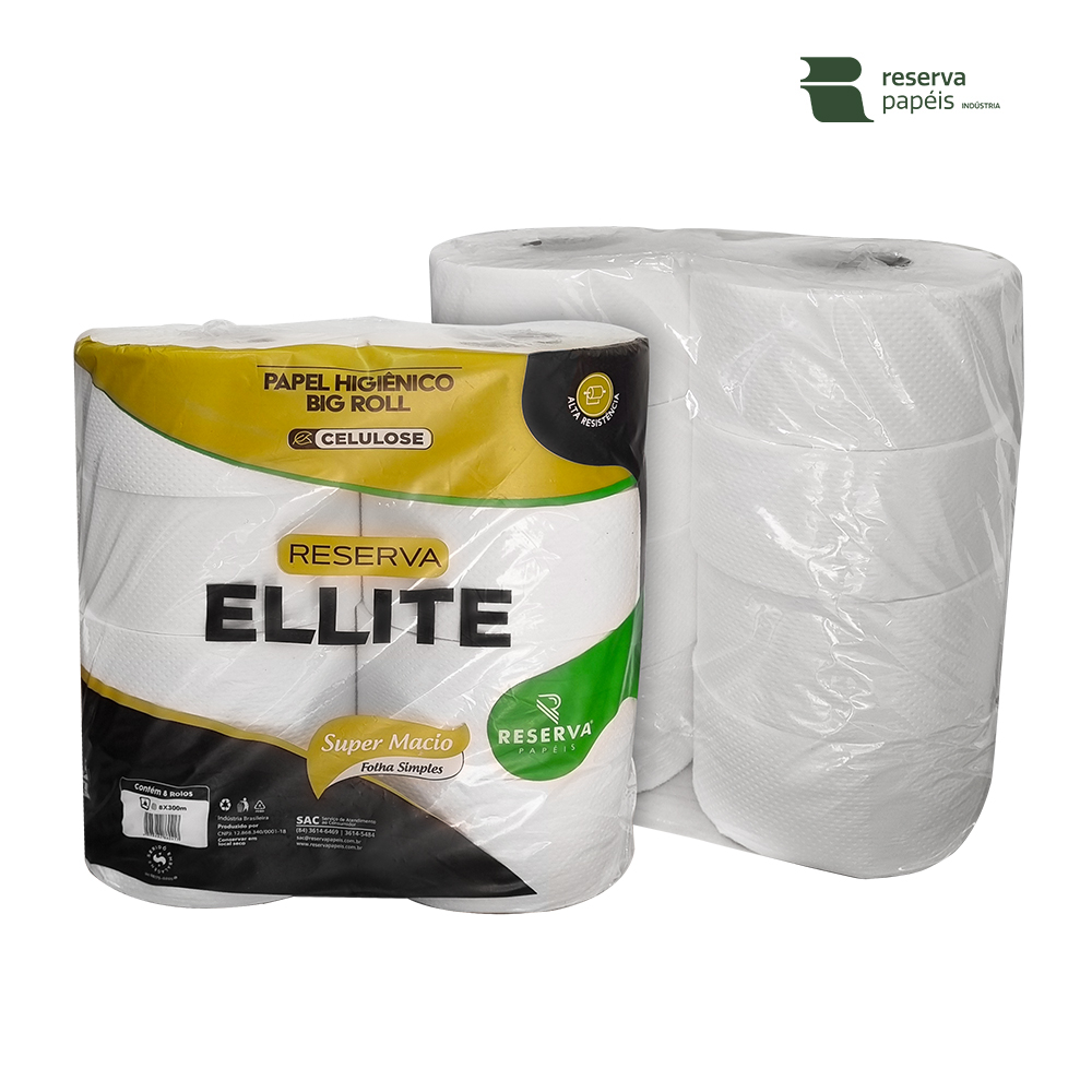 PAPEL HIGIENICO RESERVA ELLITE BIG ROLL 200 METROS C/08 UNIDADES DE ROLOS