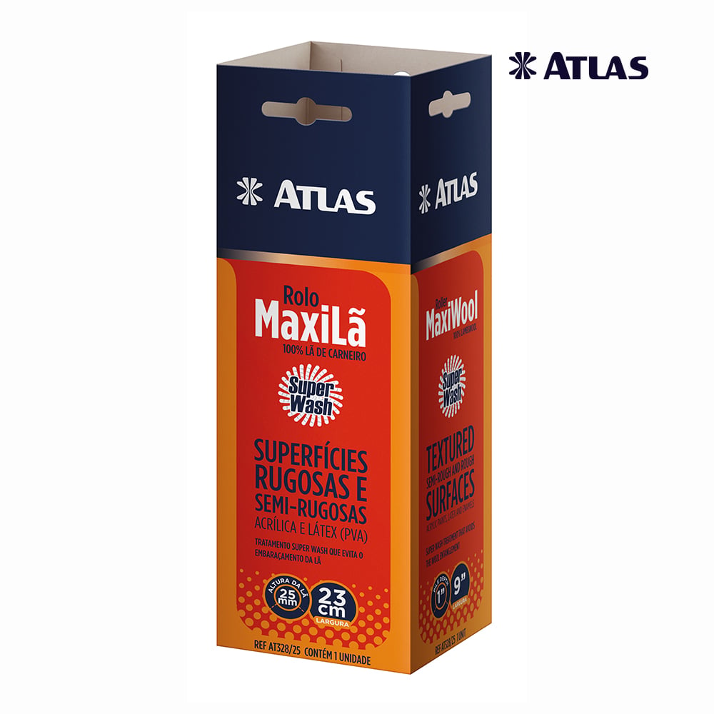 ROLO ATLAS P/PINTURA LA NATURAL LINHA MAXILA 23CM S/CABO