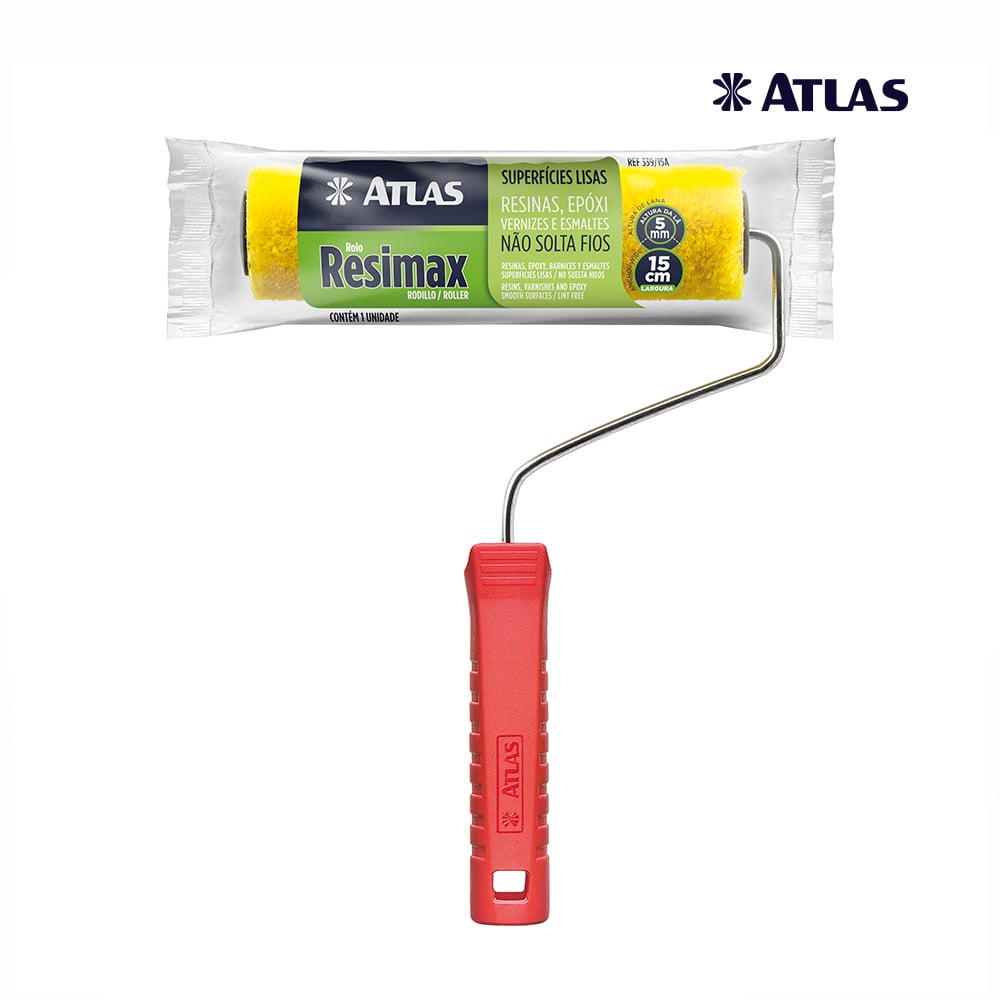 ROLO ATLAS P/PINTURA RESIMAX LA SINTETICA 15CM C/CABO