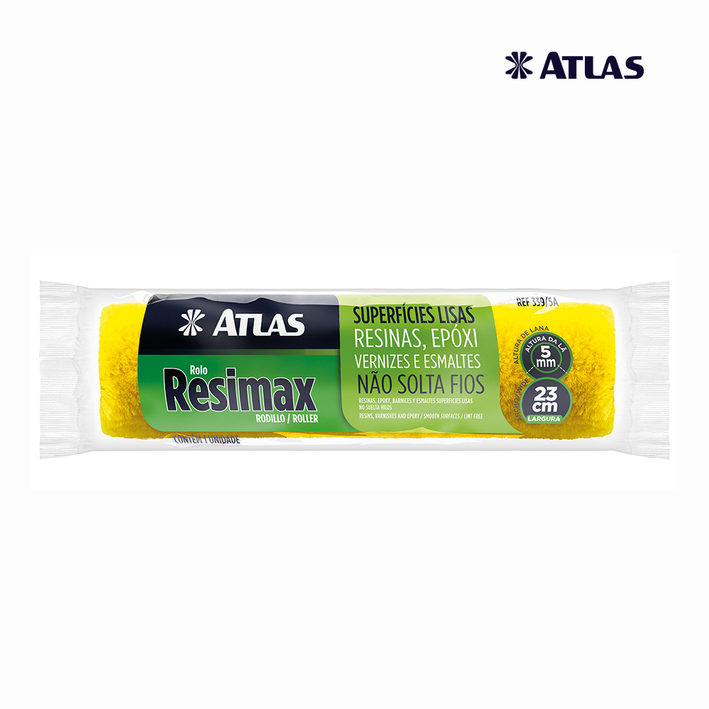 ROLO ATLAS P/PINTURA RESIMAX LA SINTETICA 23CM S/CABO