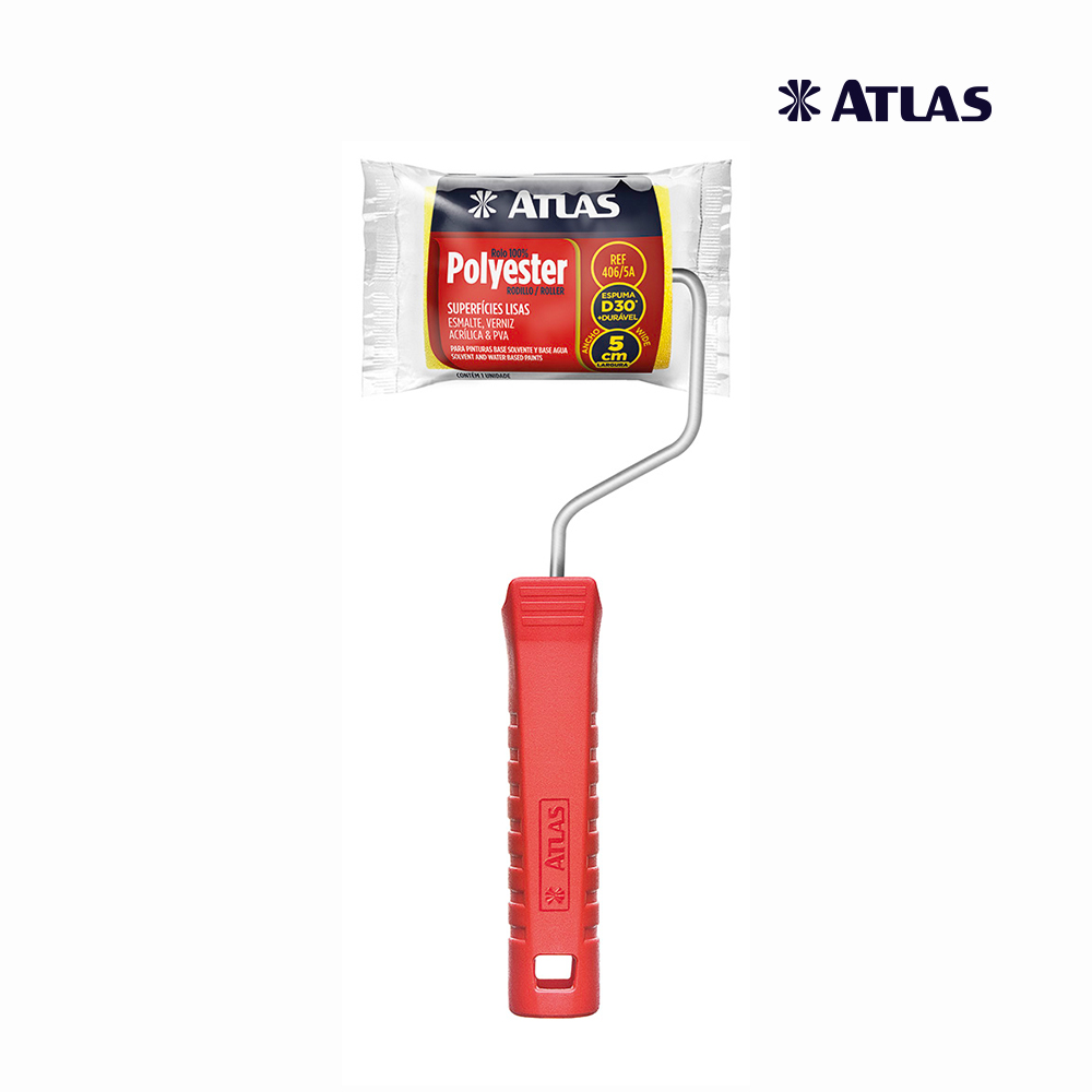 ROLO ATLAS P/PINTURA ESPUMA AMARELA  5CM C/CABO