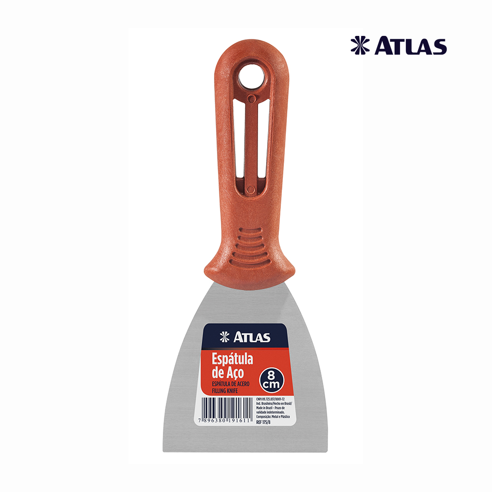 ESPATULA ATLAS ACO CARBONO 8CM CABO PLASTICO