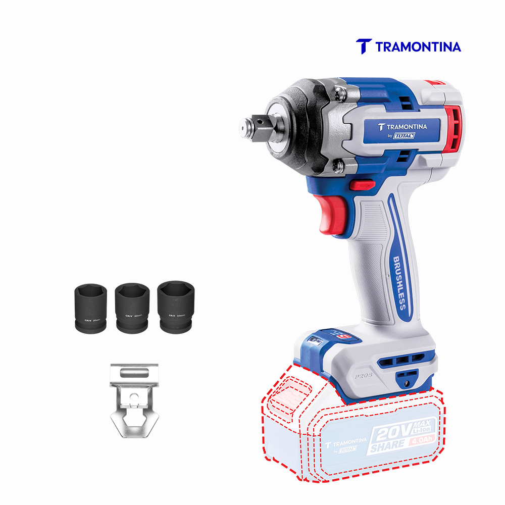 CHAVE DE IMPACTO TRAMONTINA 1/2” 20V 500NM - SEM BATERIA