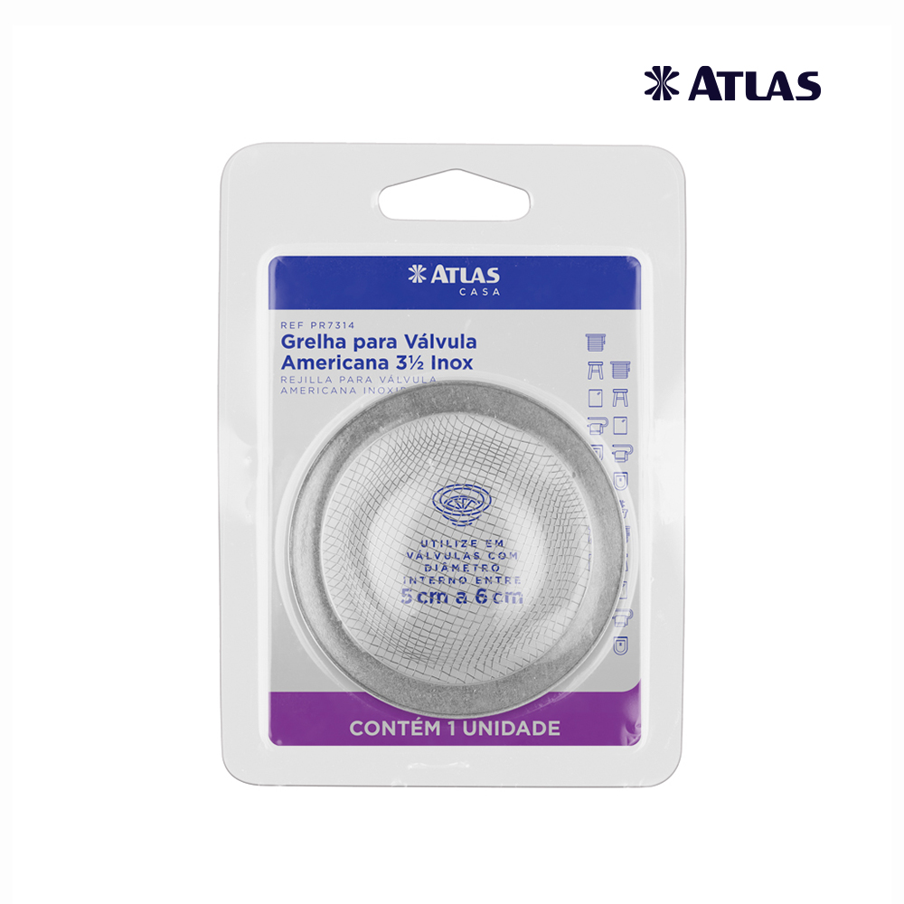 GRELHA ATLAS PARA VALVULA AMERICANA 3 1/2 INOX