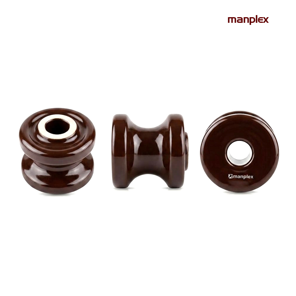 ISOLADOR ROLDANA MANPLEX 72X74MM PORCELANA MARROM