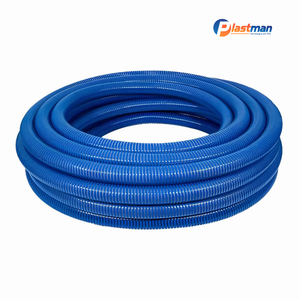 MANGUEIRA PLASTMAN DE SUCCAO 3/4” (DN20) 25M AZUL