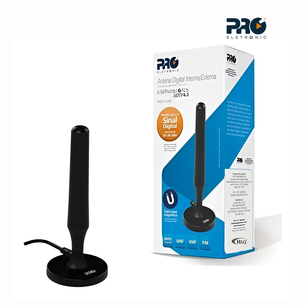 ANTENA DIGITAL PROELETRONIC INTERNA MODELO OMNI 4DBI COM CABO DE 3M