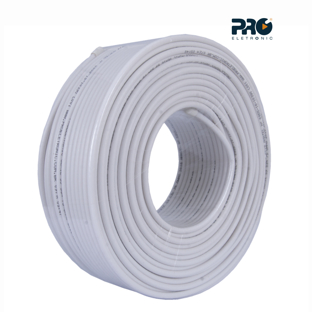 CABO COAXIAL PROELETRONIC RGC59 40% 100M BRANCO