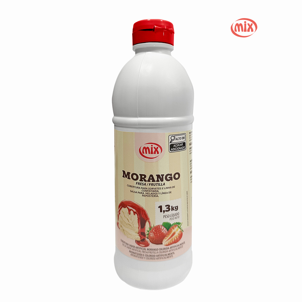 COBERTURA MIX P/TACA CALDA DERRETIDA MORANGO 1,3KG