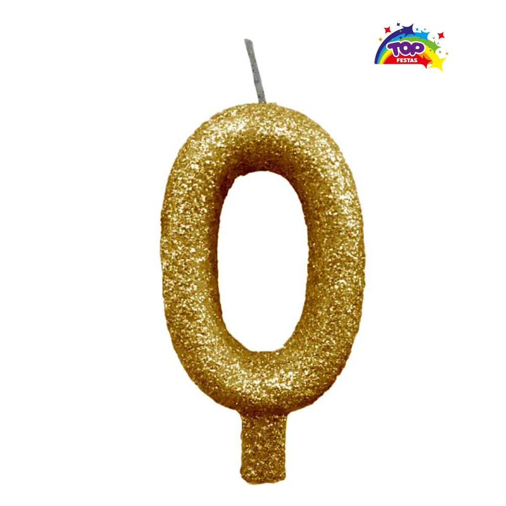 VELA TOPFESTA TUBULAR PARAFINA NUMERAL PREMIUM N-0 OURO - COM 01 UNIDADE