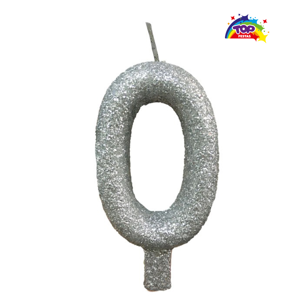 VELA TOPFESTA TUBULAR PARAFINA NUMERAL PREMIUM N-0 PRATA - COM 01 UNIDADE
