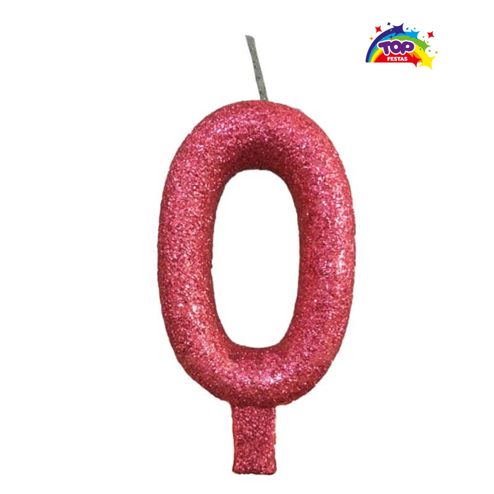 VELA TOPFESTA TUBULAR PARAFINA NUMERAL PREMIUM N-0 ROSA - COM 01 UNIDADE
