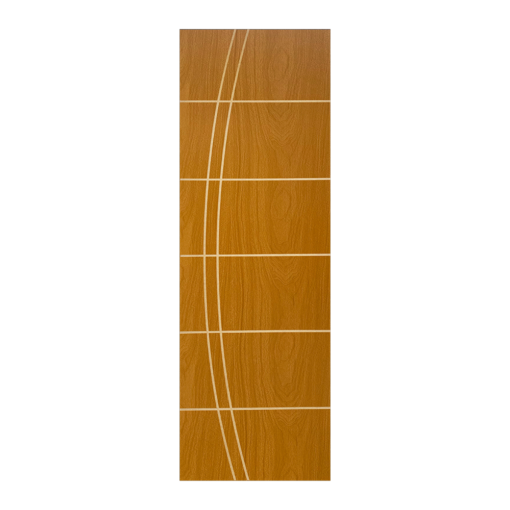 PORTA ALMEIDA DOOR MOGNO HDF TEXTURIZADA FRISADA LUA SEMI OCA 90CM X 2.10M X 3CM