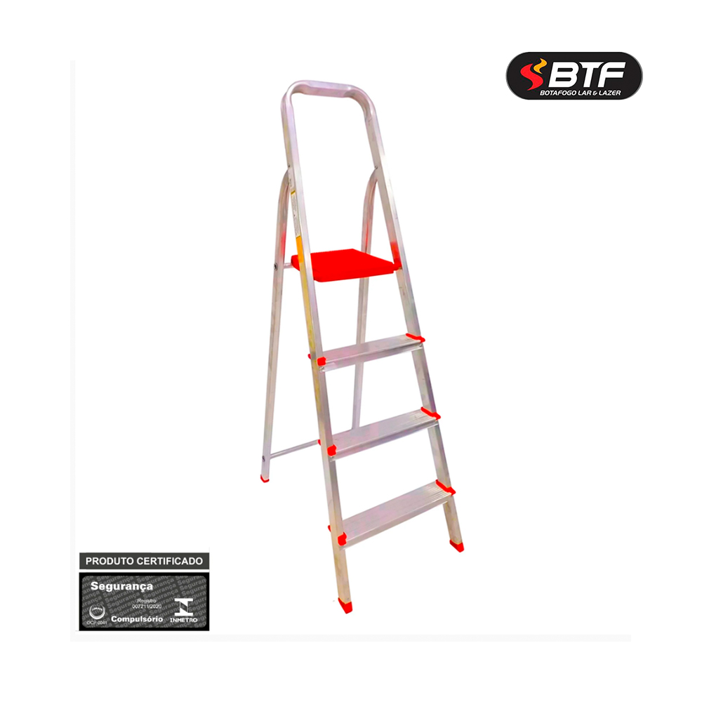 ESCADA BTF DOMESTICA EM ALUMINIO COM 4 DEGRAUS 1,39M