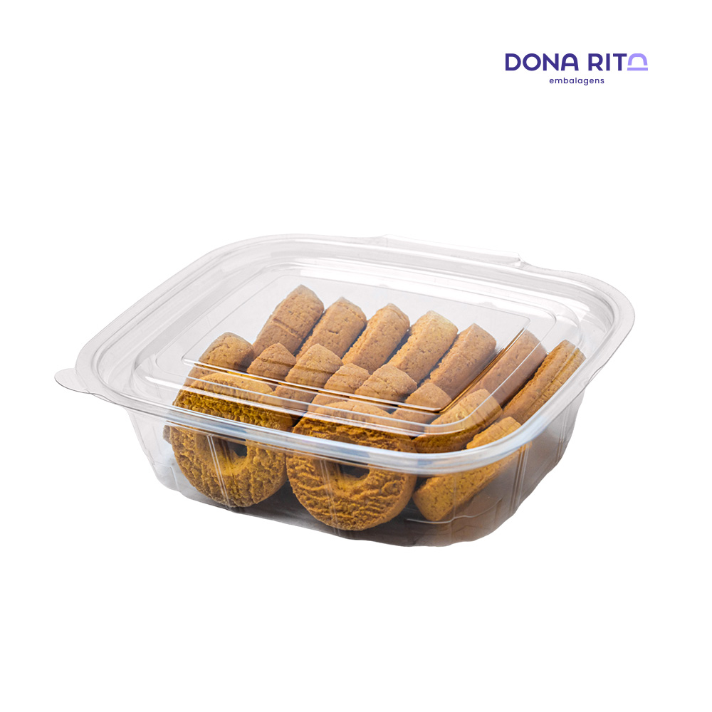 POTE+TAMPA DONARITA RETANGULAR DA92 C/TAMPA ARTICULADA 750ML C/200 UNIDADES