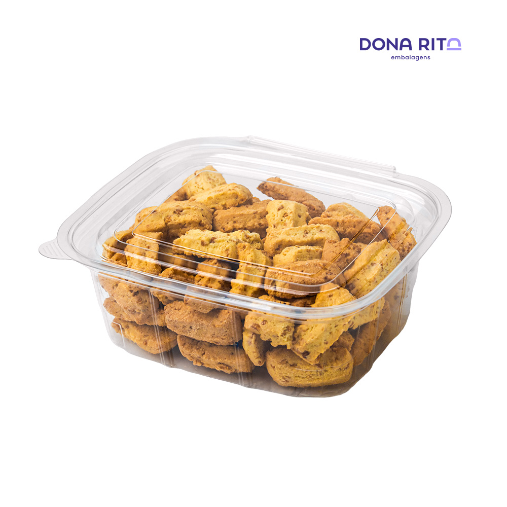 POTE+TAMPA DONARITA RETANGULAR DA94 C/TAMPA ARTICULADA 1000ML C/200 UNIDADES