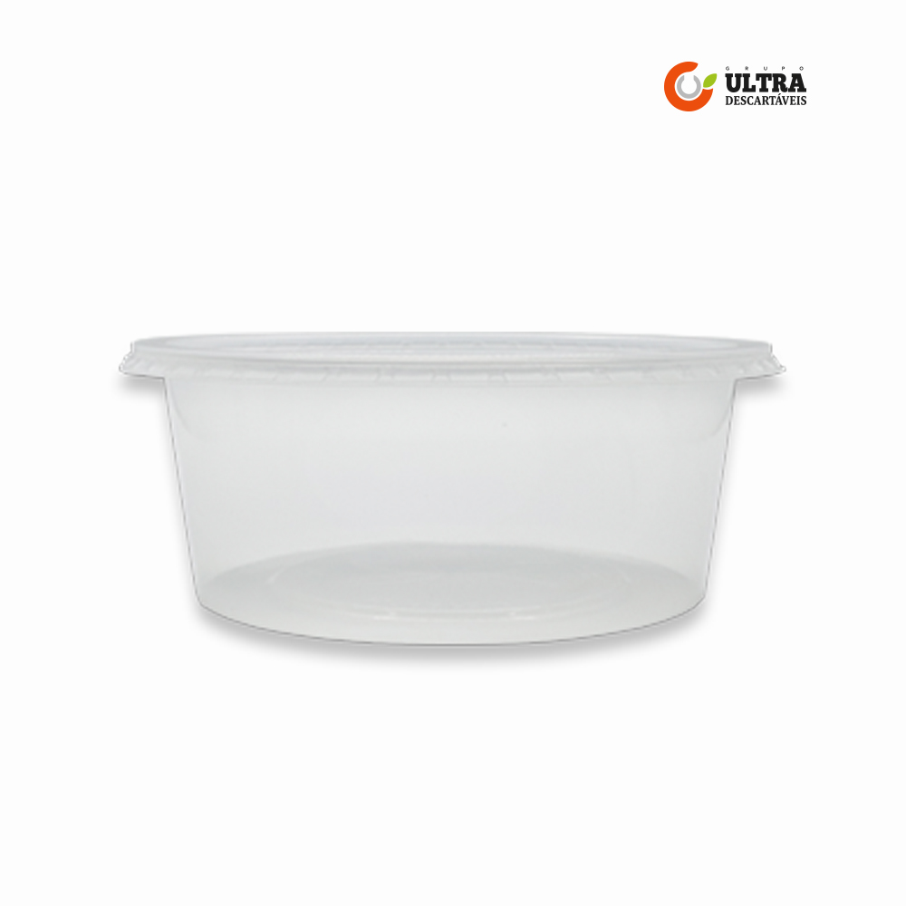 POTE+TAMPA ULTRA PLASTICO REDONDO SOBRETAMPA 200ML C/500 UNIDADES