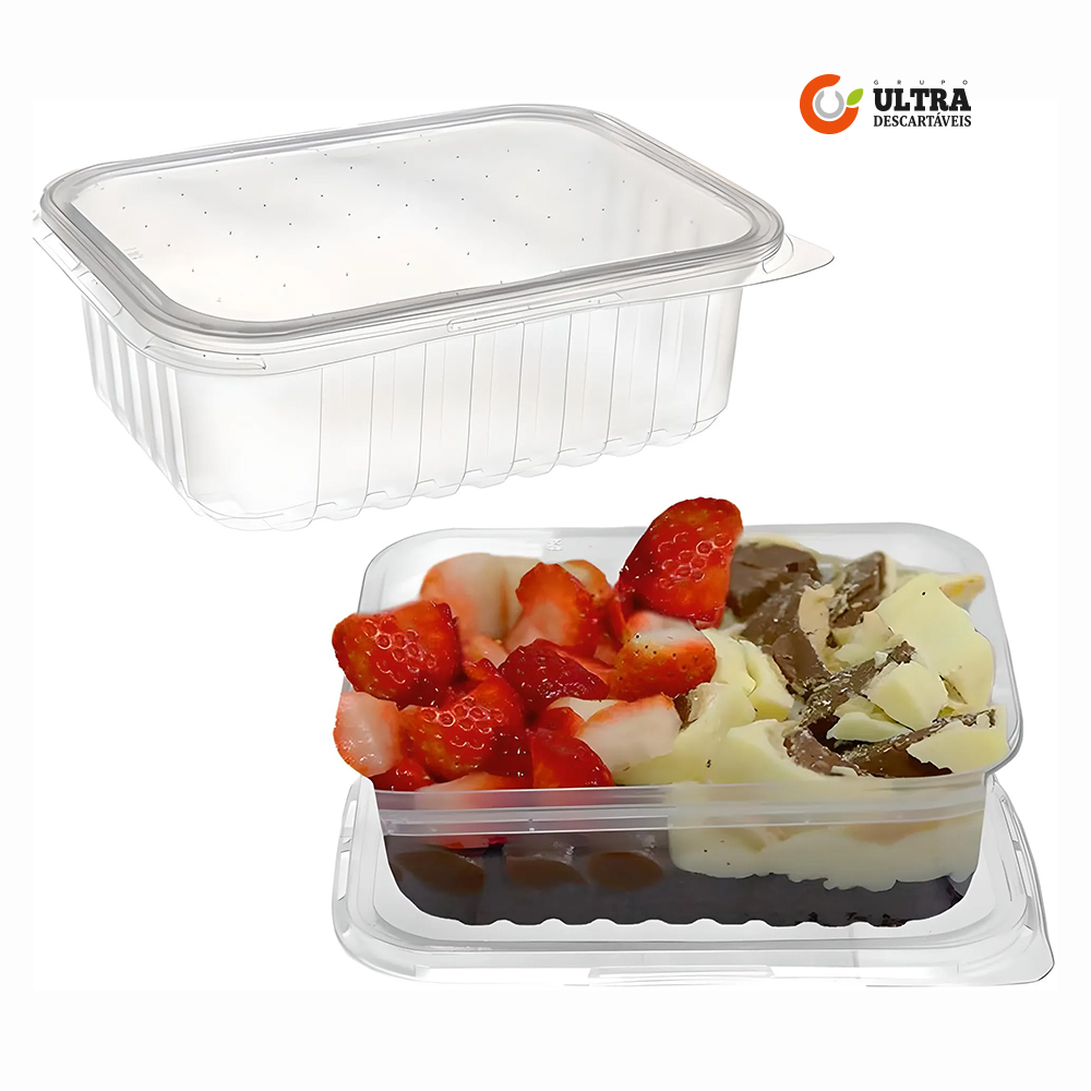 POTE+TAMPA ULTRA PLASTICO RETANGULAR SOBRETAMPA 500ML C/225 UNIDADES