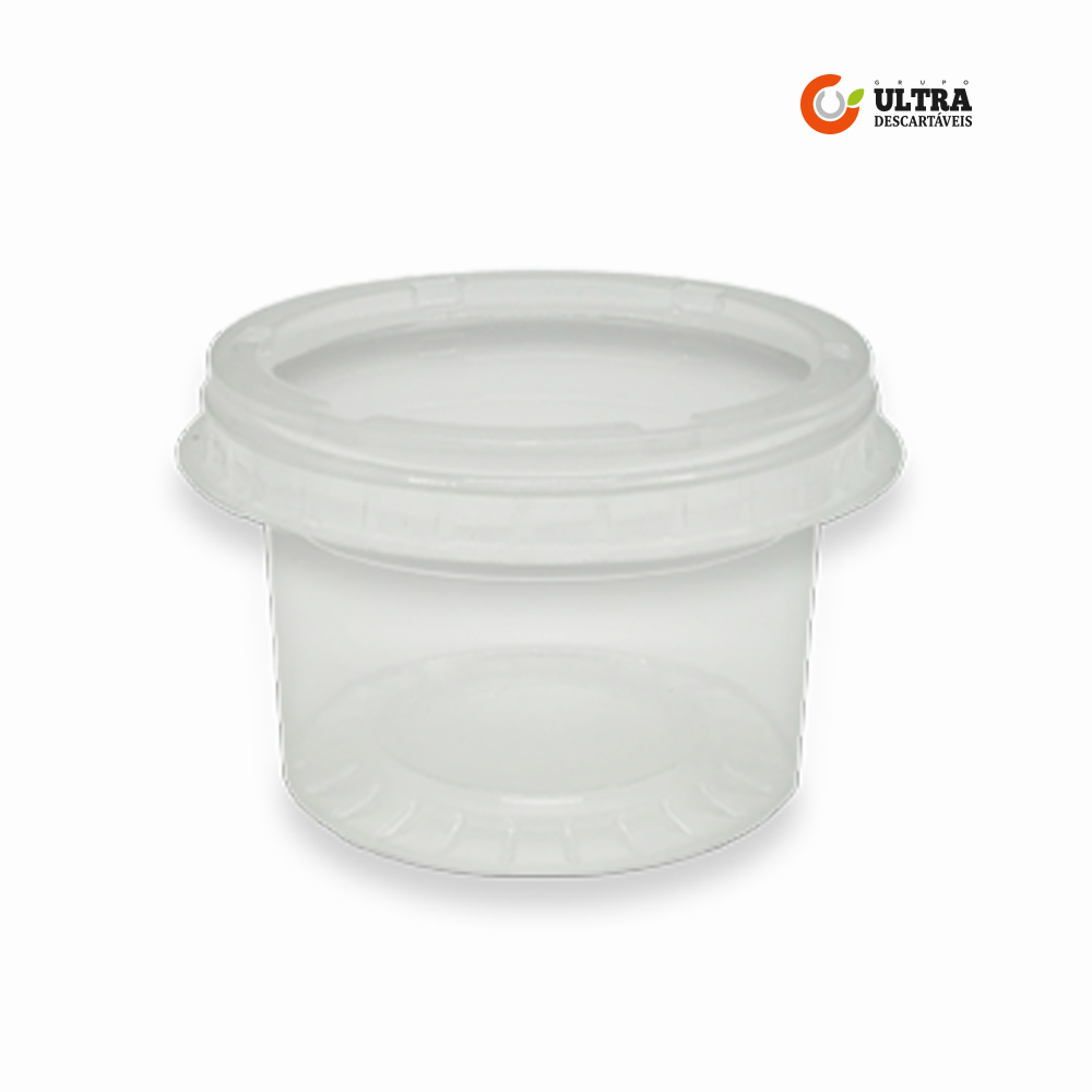 POTE+TAMPA ULTRA PLASTICO REDONDO SOBRETAMPA 140ML C/1000 UNIDADES