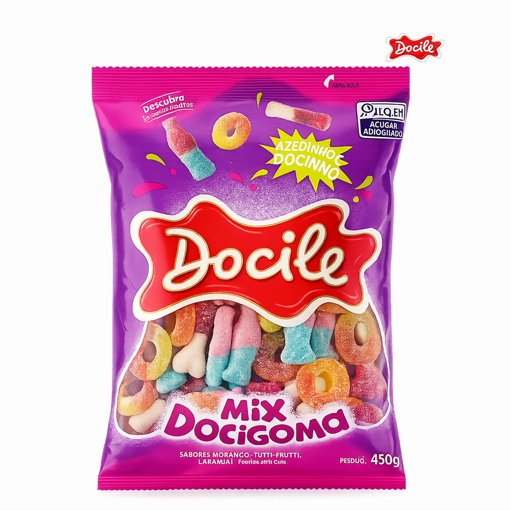 BALA GOMA DOCILE MIX AZEDINHA/DOCINHA 450 GRAMAS
