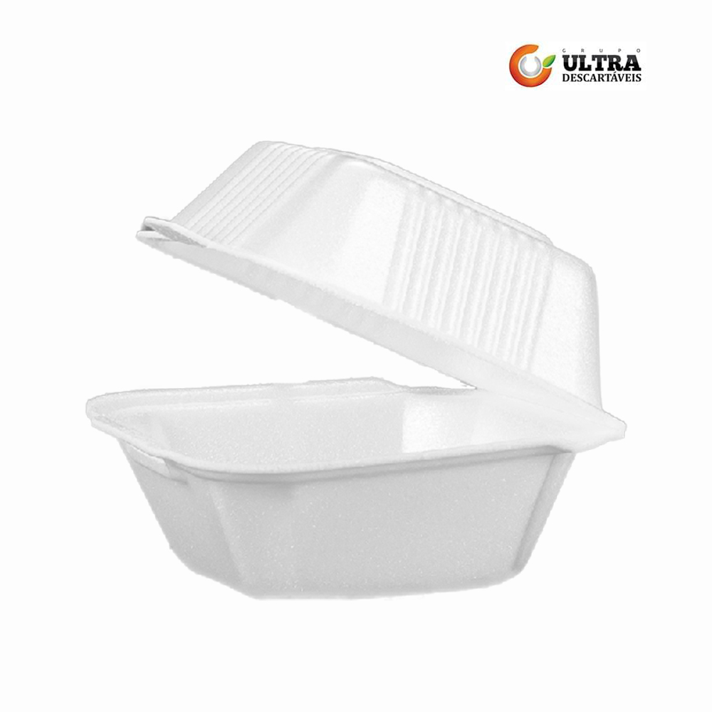 HAMBURGUEIRA ULTRATHERM EPS 129X140X48MM H01 BRANCA - FARDO C/400 UNIDADES.