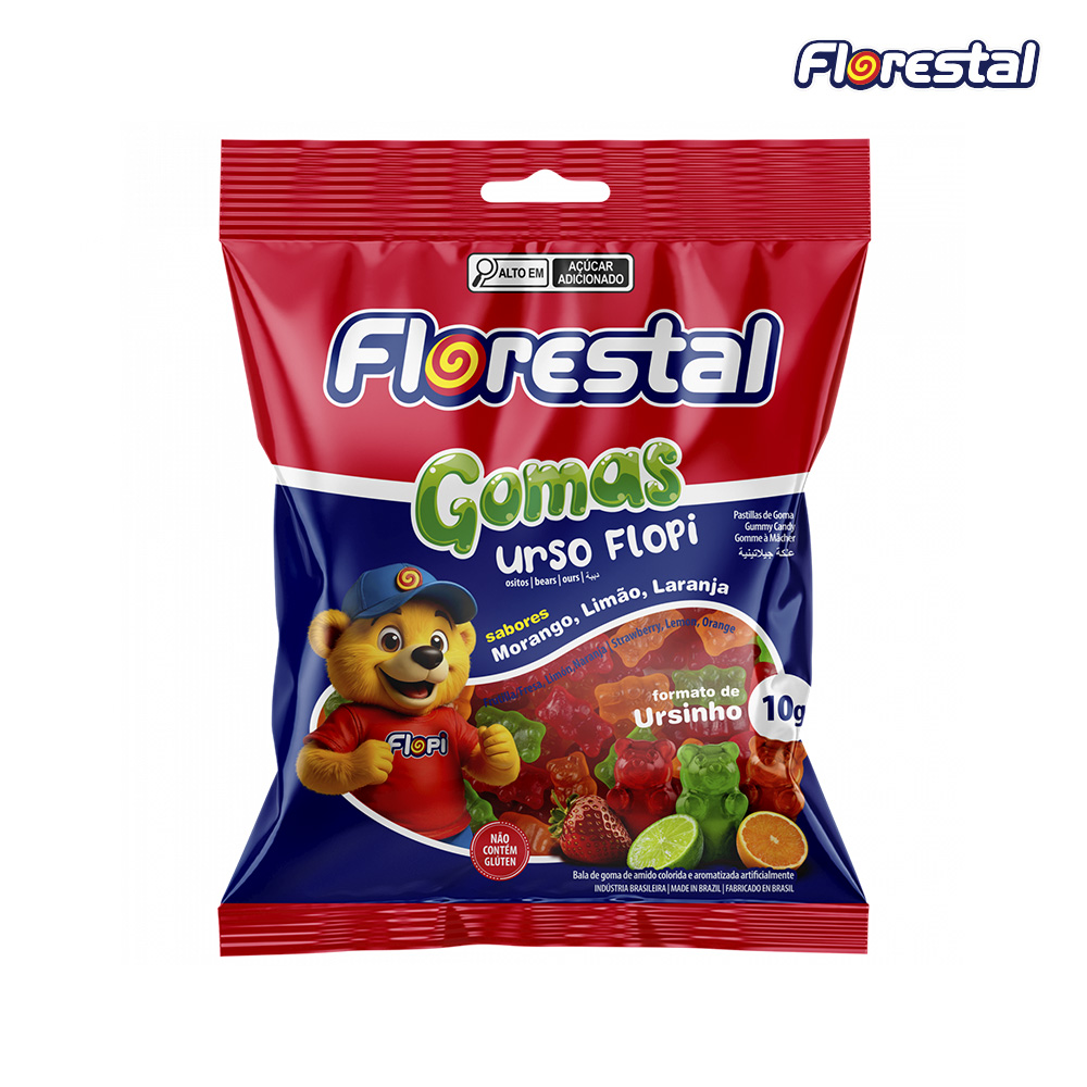 BALA DE GOMA FLORESTAL FLOPI SORTIDO 150GR