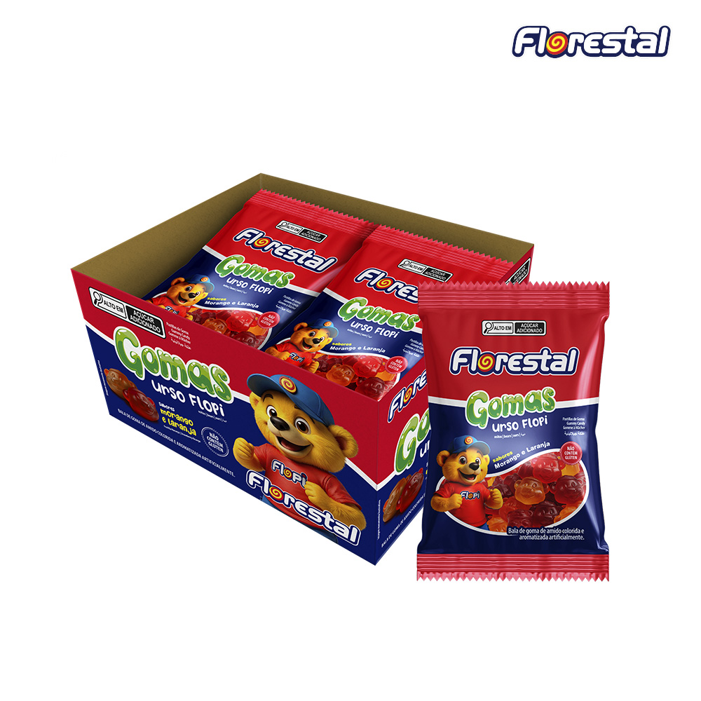 BALA DE GOMA FLORESTAL FLOPI SORTIDO 180GR